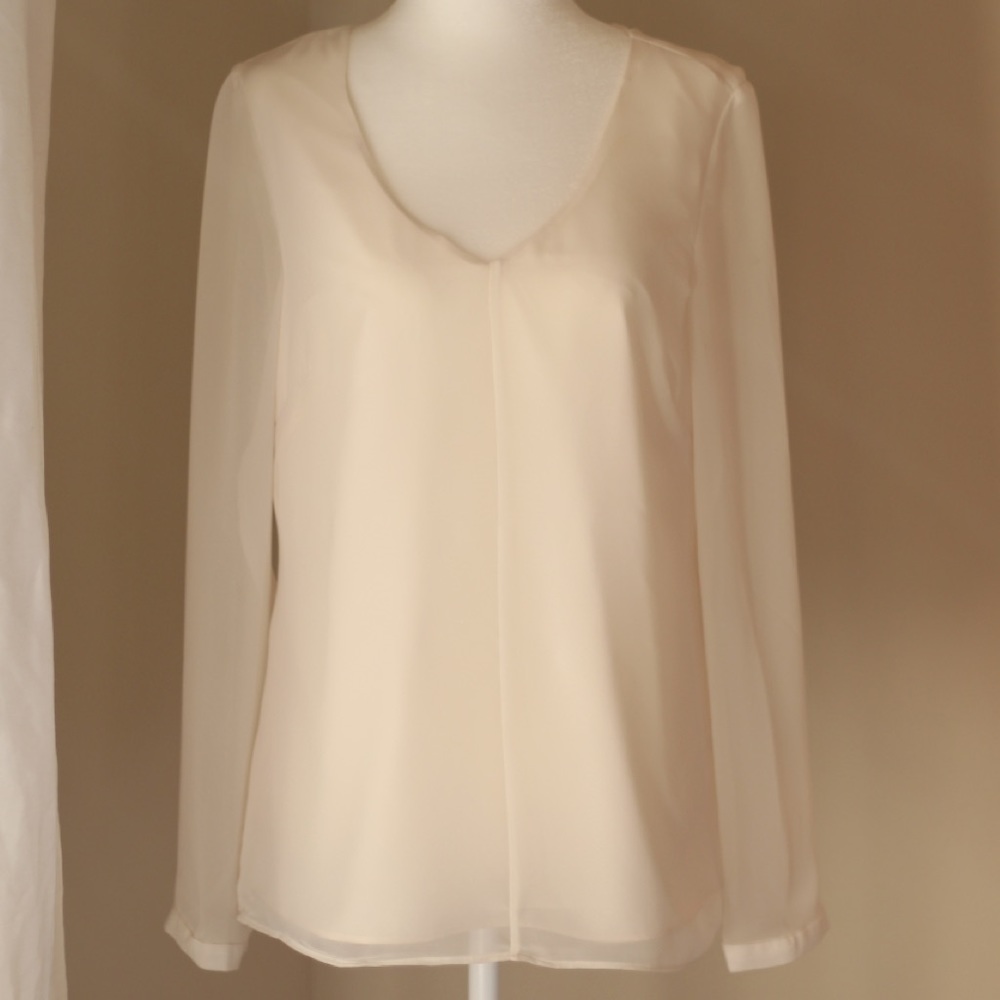 Banana Republic cream, sheer top